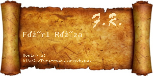 Füri Róza névjegykártya